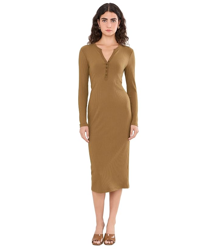 Lauren Ralph Lauren Rib-Knit Henley Midi Dress