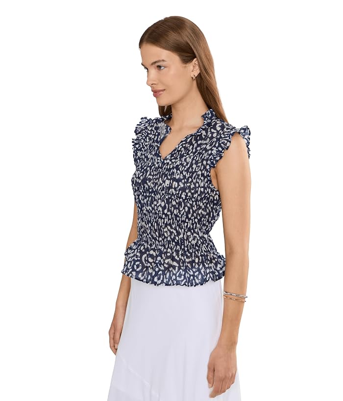 NIC+ZOE Petite Leopard Sketch Smocked Top - Image 3