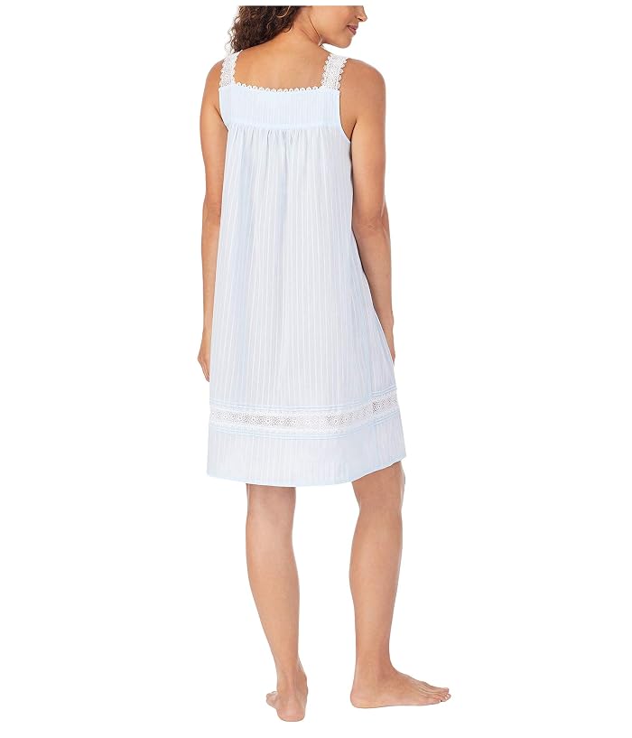 Eileen West Cotton Dobby Stripe Woven Sleeveless Short Nightgown - Image 2