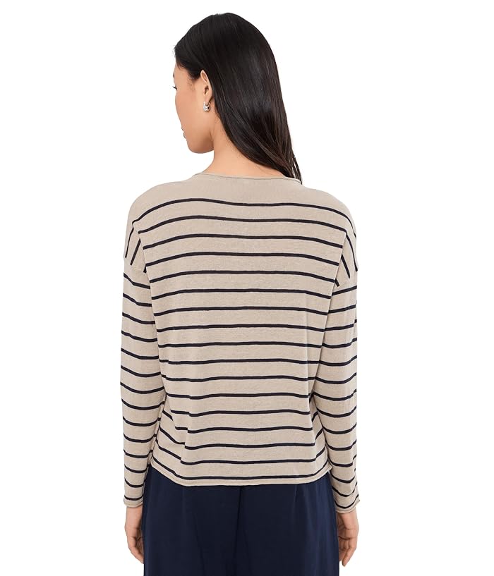 Eileen Fisher Petite Organic Linen Cotton Jewel Neck Sweater - Image 4