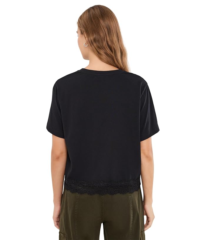 Splendid Lainey Lace Trim Shorts Sleeve Tee - Image 4