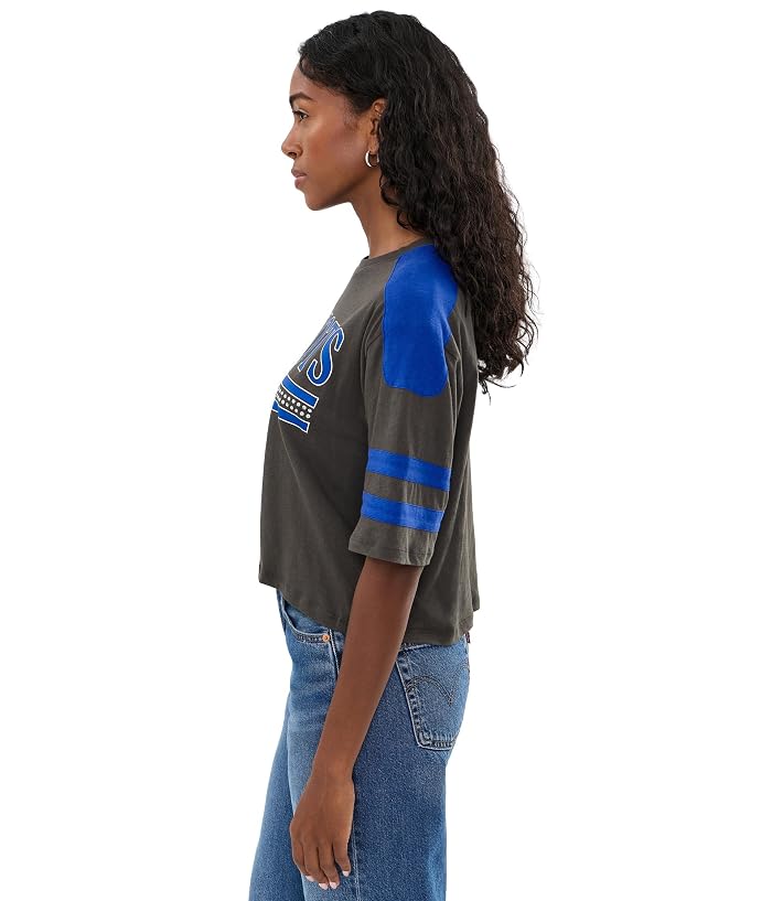 Junk Food Clothing NFL New England Patriots Bling Striped Crop Tee - Image 3