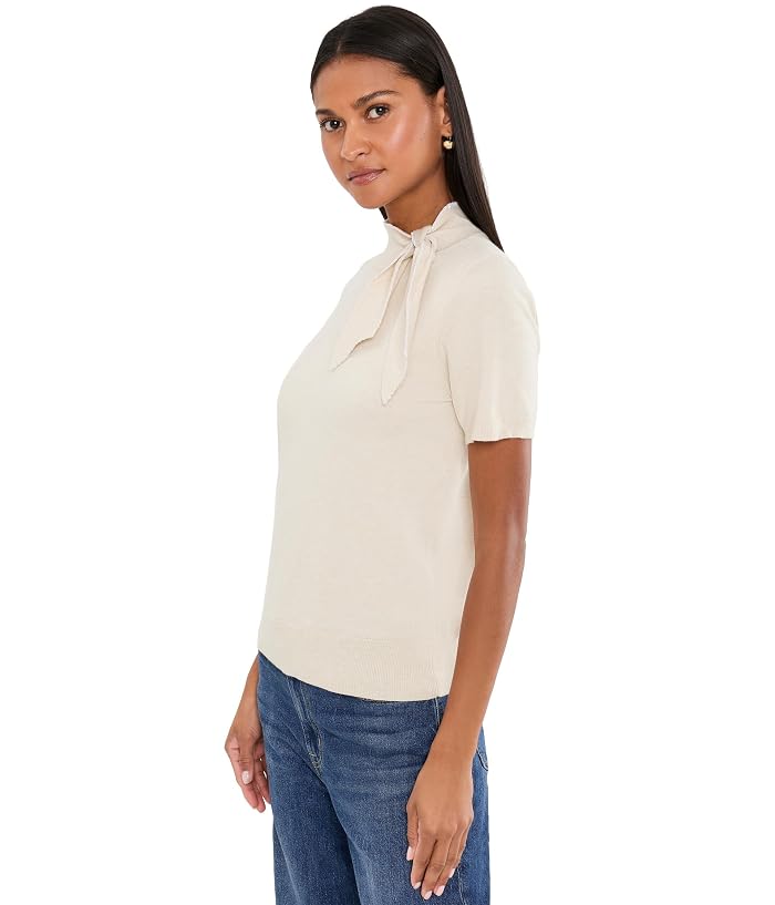 CeCe Short Sleeve Scarf Neck Tie Sweater - Image 3