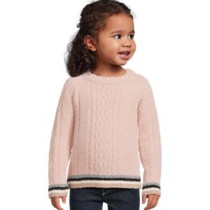 Barefoot Dreams Kids CozyChic® Sporty Rib Cable Pullover(Toddler)