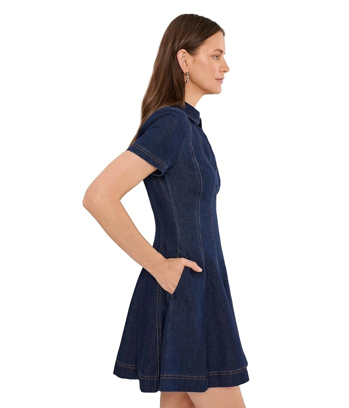 Avec Les Filles Denim Short Sleeve Mini Shirtdress - Image 3