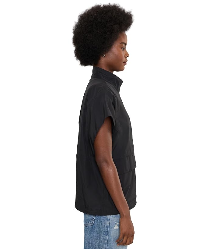 Eileen Fisher Light Cotton Nylon High Collar Vest - Image 3