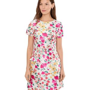 Adrianna Papell Printed Mikado Short Dress