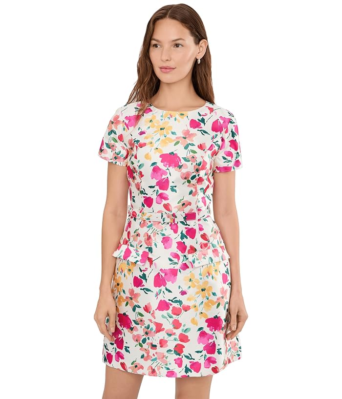 Adrianna Papell Printed Mikado Short Dress