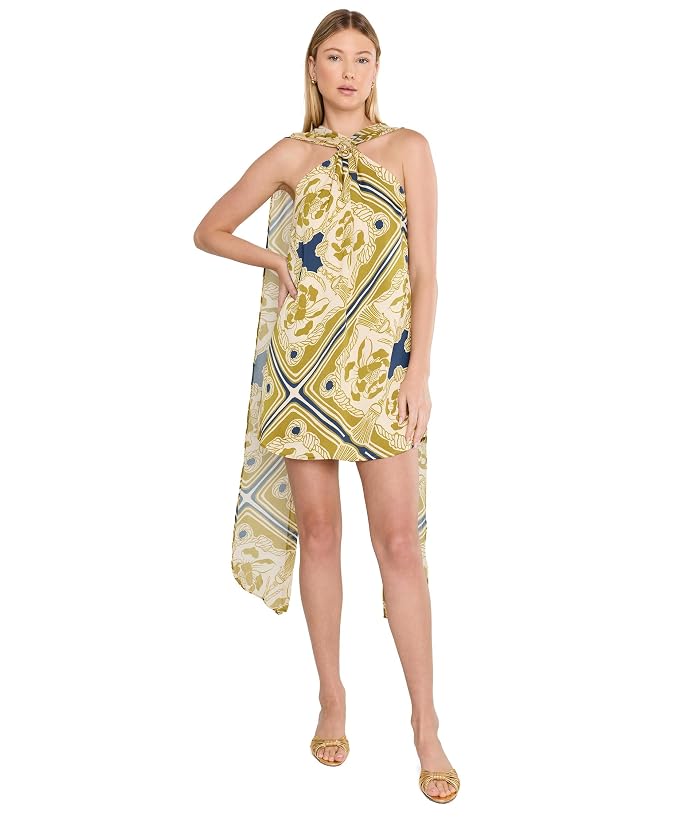 Avec Les Filles Satin Halter Scarf Mini Dress - Image 2