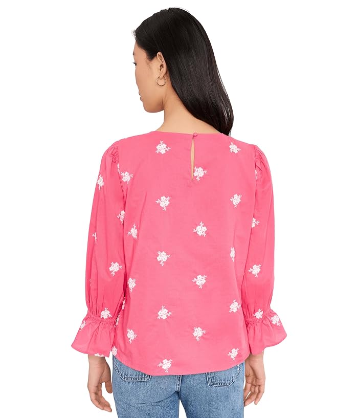 CeCe Embroidered 3/4 Sleeve Top - Image 4