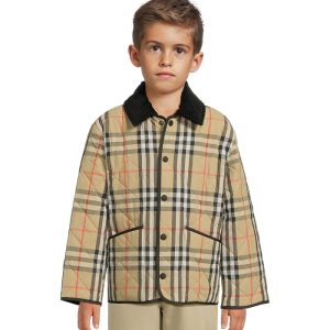 Burberry Kids Milo Check Quilted Jacket (big Kids)