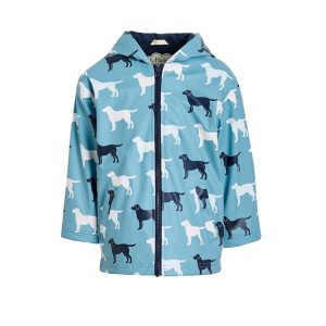 Hatley Kids Dog Silhouette Colour Change Rain Coat (Toddler/Little Kid/Big Kid)