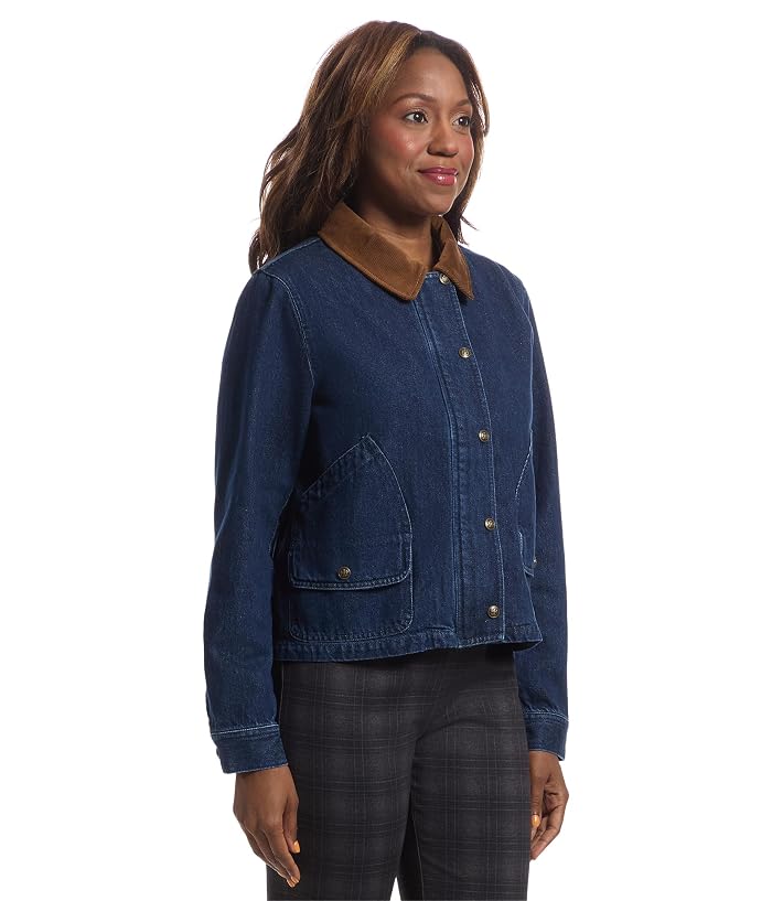 Elliott Lauren Barn Jacket - Snap Closure Denim Jacket with Patch Pockets and Corduroy Collar - Image 2