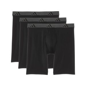 adidas Athletic Fit Microfiber Long Boxer Brief Underwear 3-Pack