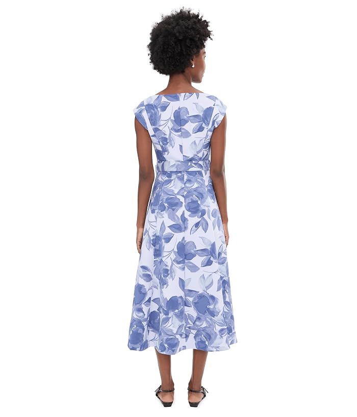 Calvin Klein Sleeveless Floral Scuba Belted Aline - Image 4