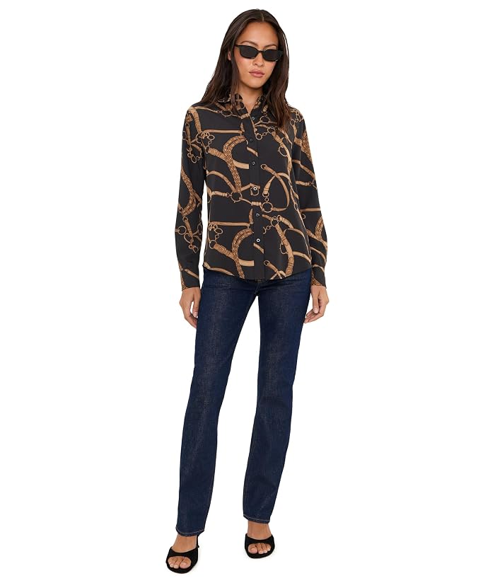 Lauren Ralph Lauren Petite Classic Fit Belting-Print Crepe Shirt - Image 2