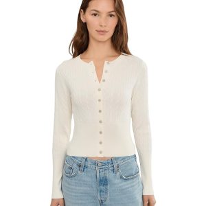 525 america Monroe High Rib Cable Cardigan