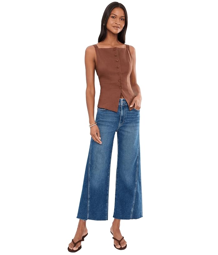 Paige Anessa W/ Twisted Outseam Panel Raw Hem In Hollyhock - Image 2