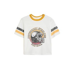 Junk Food Clothing Kids NFL Pittsburgh Steelers Striped Yoke Ringer Tee (Little Kid/Big Kid)
