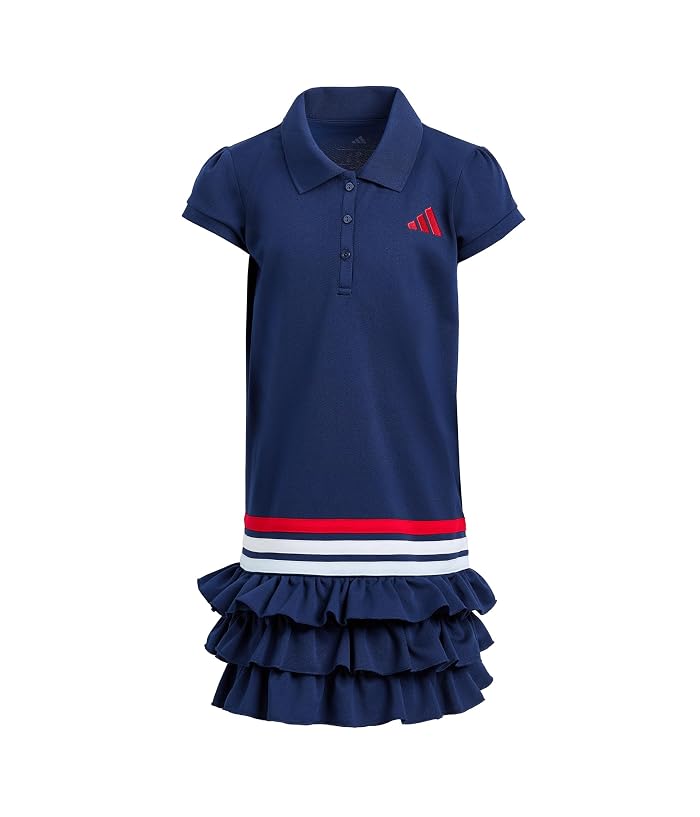 adidas Kids Ruffle Polo Dress (Toddler/Little Kids) - Image 4