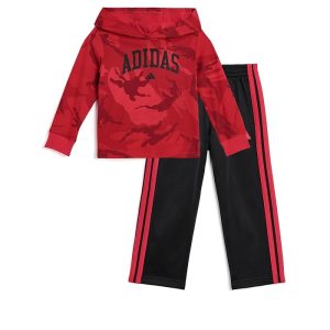 adidas Kids Aop Camo Hooded Tee & Pants Set (Toddler/Little Kid)