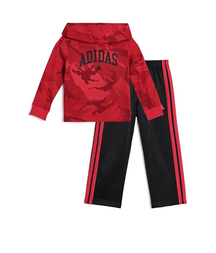 adidas Kids Aop Camo Hooded Tee & Pants Set (Toddler/Little Kid)