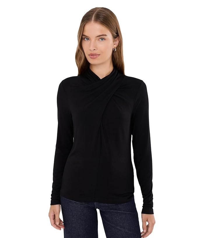 Liverpool Los Angeles Long Sleeve Wrap Neck Knit Top
