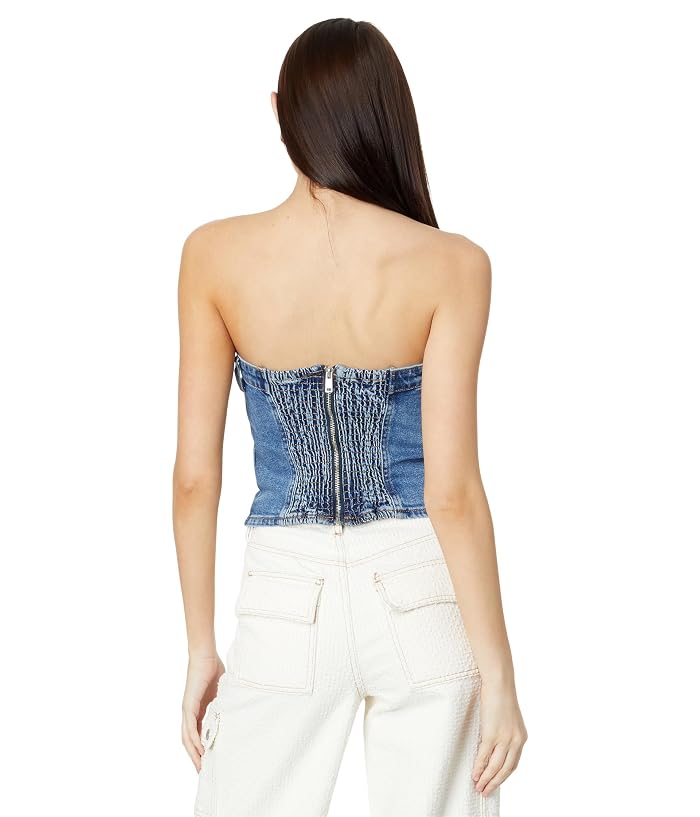 Blank NYC Own It Denim Bustier in Blue - Image 2