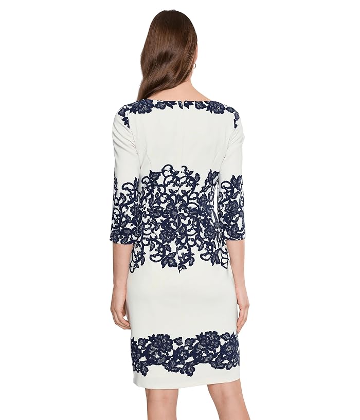 Adrianna Papell Scroll Lace Short Dress - Image 4