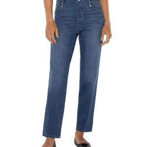 Liverpool Los Angeles Gia Glider Pull-On Mid-Rise Slim Dual Fx Denim