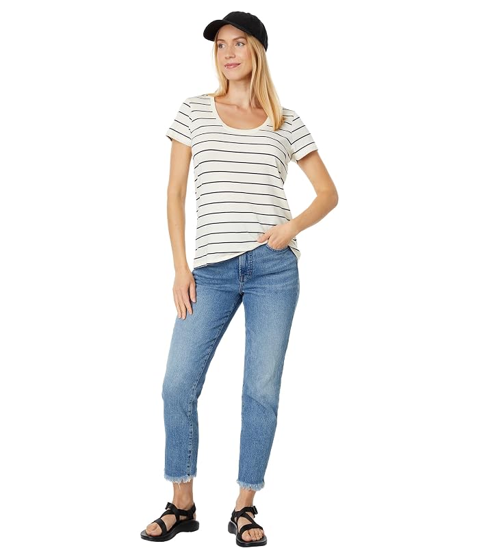 L.L.Bean Soft Stretch Supima Tee Scoop Neck Short Sleeve Stripe - Image 4