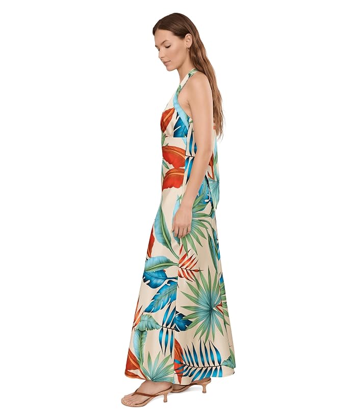 Avec Les Filles Botanical Satin Scarf Tie Maxi Dress - Image 3