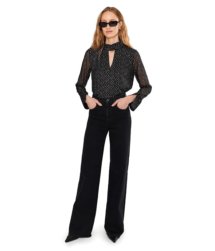 Vince Camuto Mock Neck Front Keyhole Long Bell Sleeve - Image 2