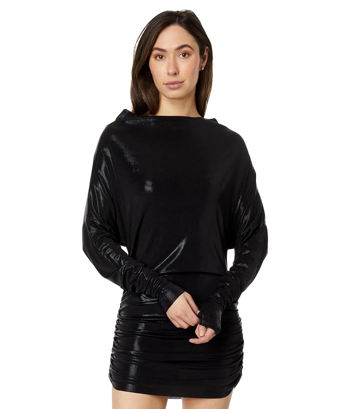 Norma Kamali All In One Shirred Bottom Mini Dress