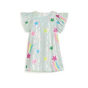 Lola and The Boys Rainbow Shooting Star Sequin Dress (Toddler/Little Kid/Big Kid)