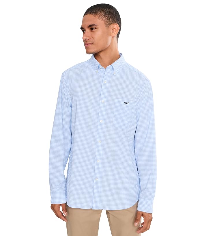 Vineyard Vines Coral Reef Gingham Featherweight Performance Shirt