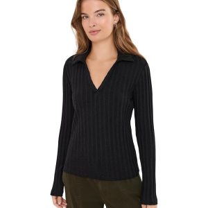 Michael Stars Liyah Long Sleeve Collared Top