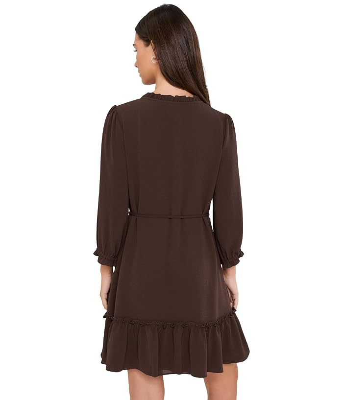 CeCe 3/4 Sleeve Ruffle Neck Mini Dress - Image 4