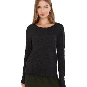 Eileen Fisher Bubble Jacquard Round Neck Top