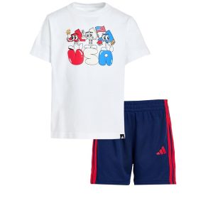 adidas Kids Graphic Cotton Tee & 3S Short Set (Infant)