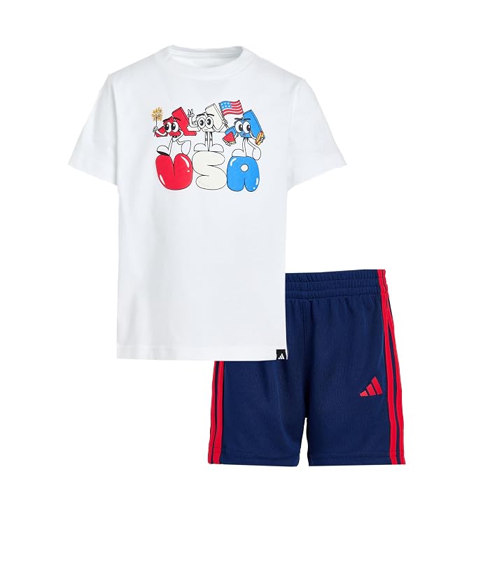 adidas Kids Graphic Cotton Tee & 3S Short Set (Infant)
