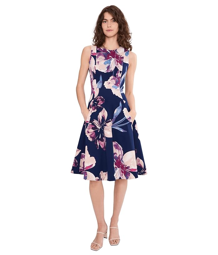 Calvin Klein Sleeveless Floral Fit And Flare