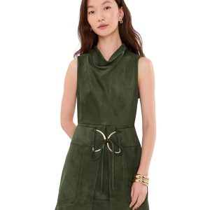Adrianna Papell Belted Suede Mini Dress