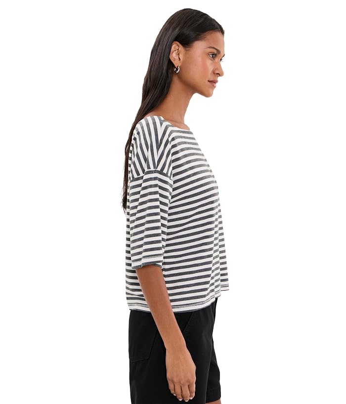 Mod-o-doc Elbow Sleeve Striped Crop Top - Image 3
