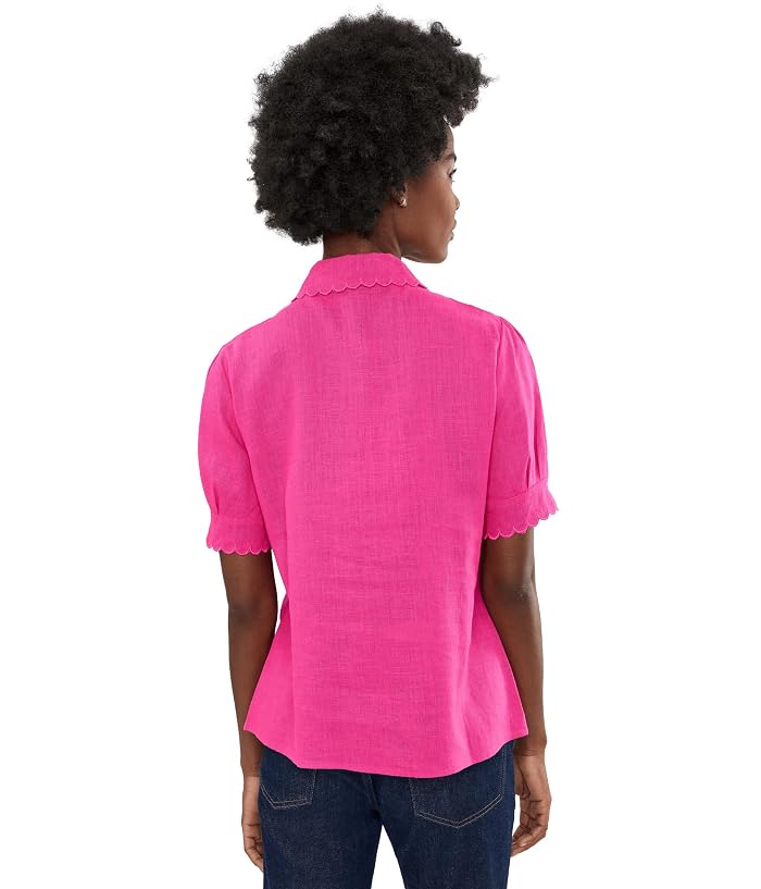 CeCe Short Sleeve Scallop Trim Top - Image 4