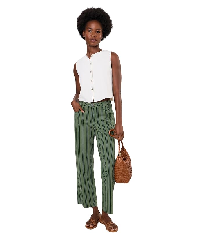 KUT from the Kloth Charlotte High-Rise Wide Leg with Raw Hem in Matcha Green - Image 2