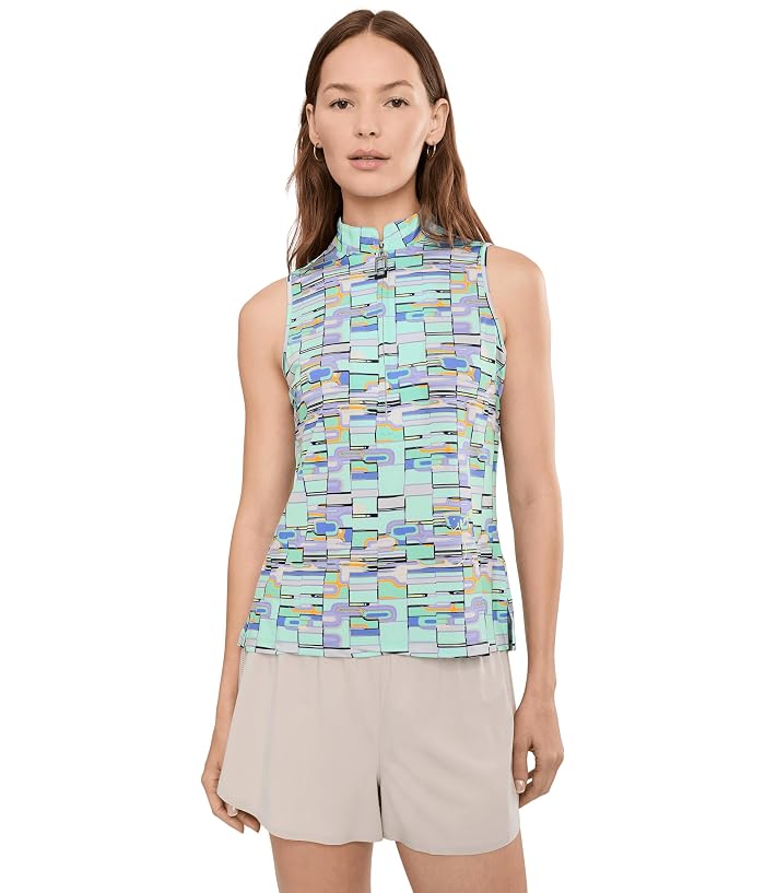 Jamie Sadock Geometric Blur Print Sleeveess Top