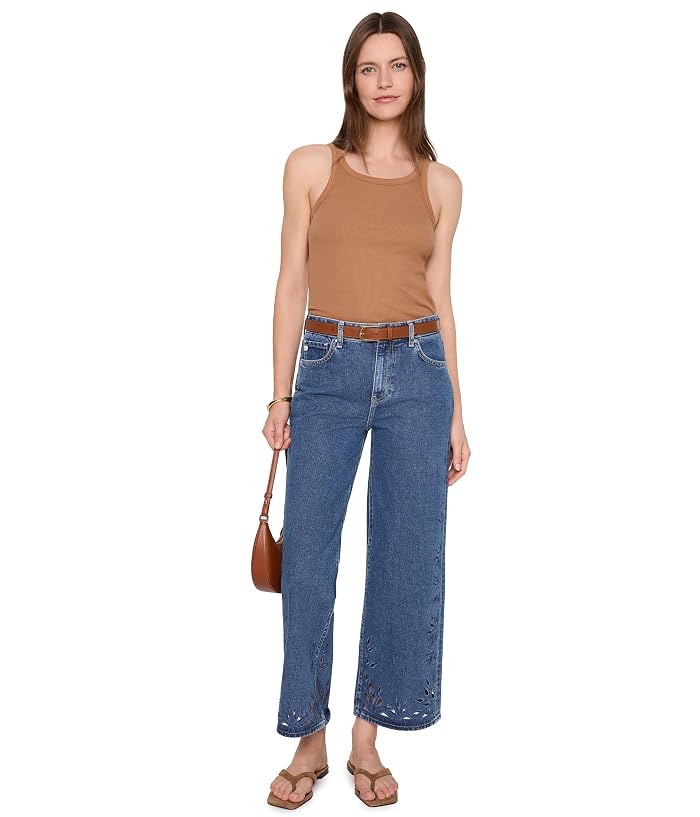 AG Jeans Saige Mid-Rise Wide Leg Crop in Malbec - Image 2