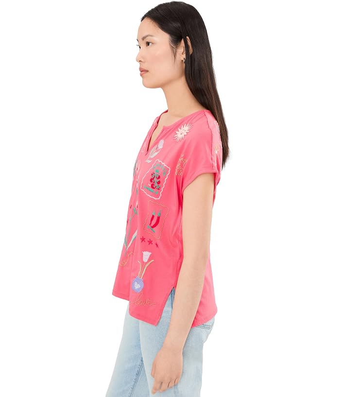 Johnny Was Slit Front Tee - Fleur - Image 3