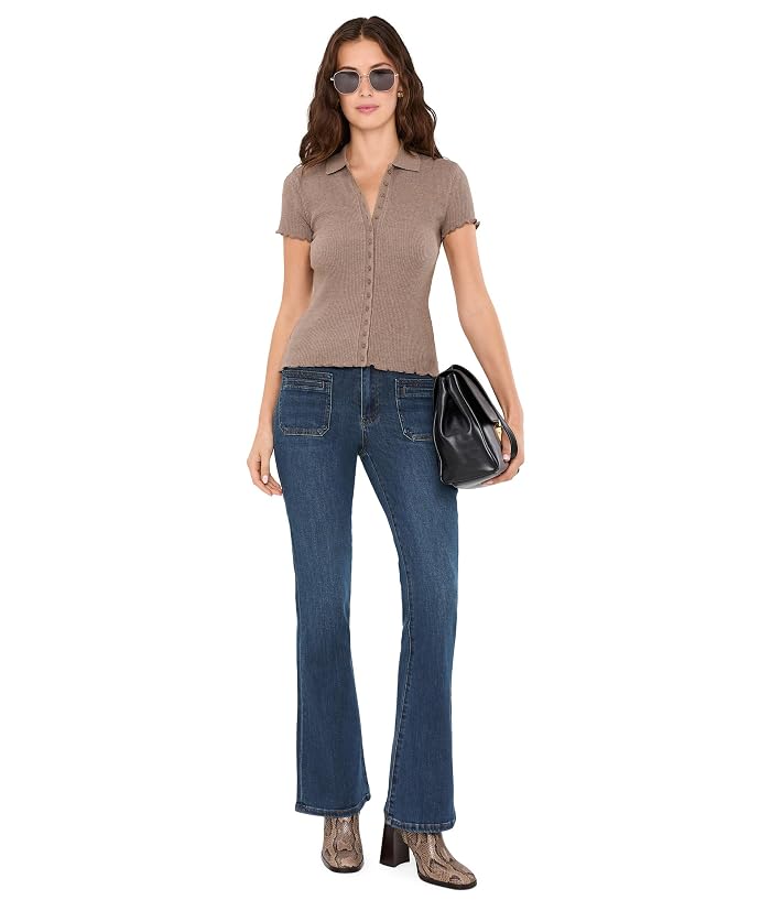KUT from the Kloth Ana High-Rise Flare in Ravishing/Dark Base Wash - Image 2